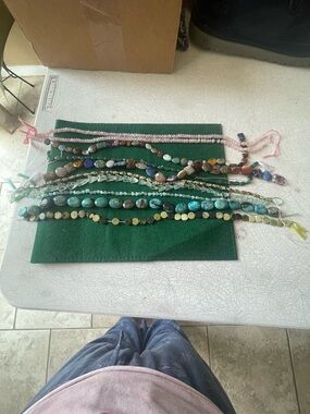 Assorted Women's Beaded Necklaces in Green, Turquoise, Pink and Multi